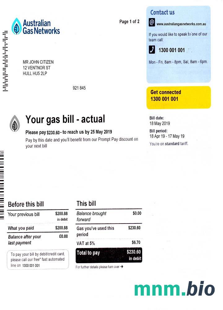 Australia gas rachunek za media